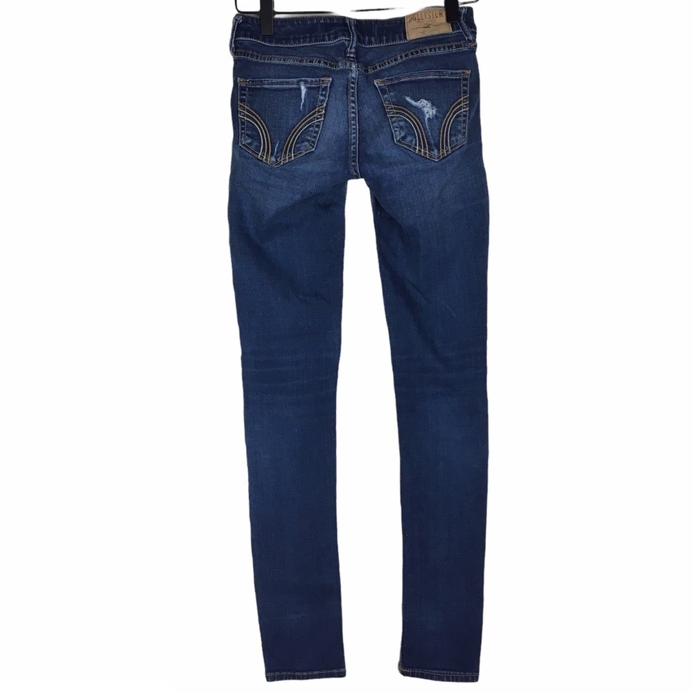HOLLISTER Jeans Size 0S 24 Skinny Slim Distressed Medium Wash Stretch Denim - Picture 4 of 12